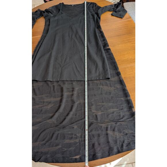 Allsaints Black Katlyn Mattea Long Sleeve Mesh Maxi Dress, Size 10 - Picture 6 of 7